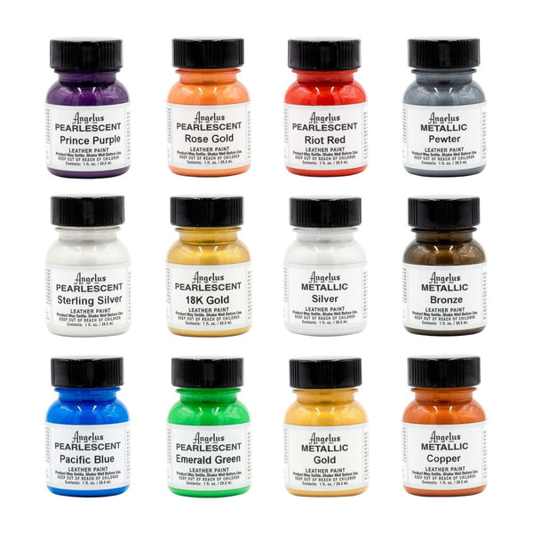Kit de tinta perolada e metálica - 12 cores